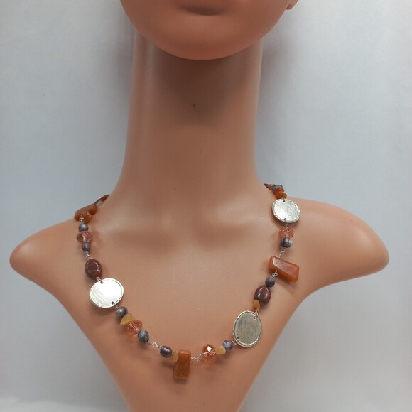 Vntg Quartz .925 Sterling Necklace Toggle Clasp HANDPICKED by Melanie Mauldin - Picture 1 of 10